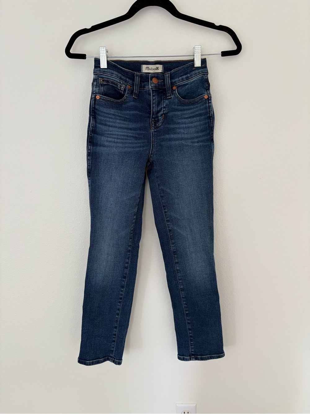 Madewell Stovepipe Women's Dark Blue High-Rise Slim Jeans 23 Petite